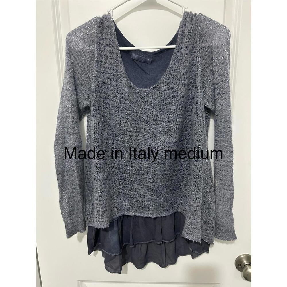 Women's Layered Long‎ Sleeve Top Made in Italy Medium